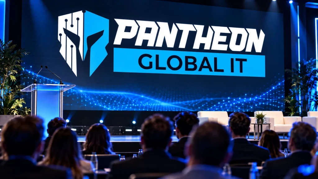 Pantheon Global IT presenting on a conference stage